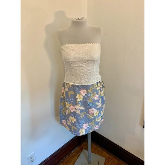 Jennifer Moore VTG y2k 90s 2000s Floral Wrap Skort Tie Skirt Tropical 6 Cotton - Picture 16 of 16